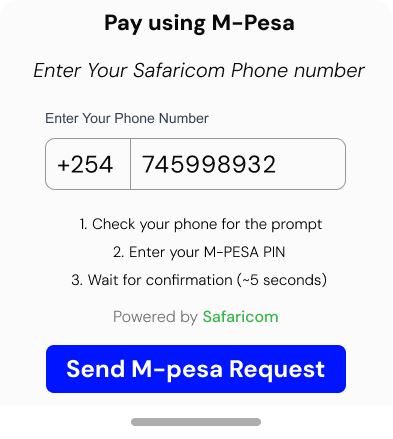 M-Pesa STK Push Screen